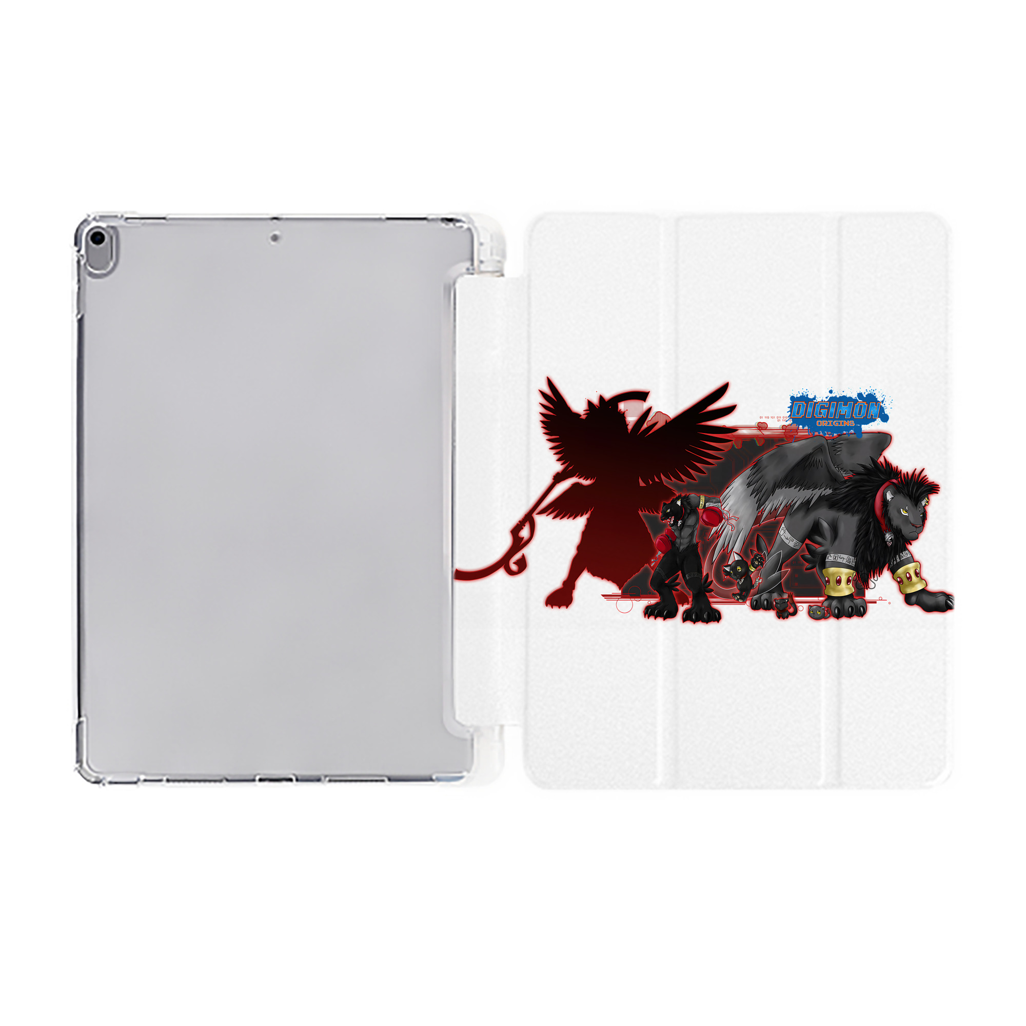 （画像用） Digimon デジタルモンスター/デジモン IPad ケース ペン収納付き 三つ折りスタンド PUレザー×シリコン 対応機種9.5/10.5/10.9インチ